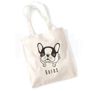 Personalised 'French Bulldog Dog' Canvas Tote Bag- GIFT FOR PET DOG OWNER - Picture 1 of 2
