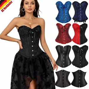 Schwarz Corsage übergröße Klassische Brokat Korsett Korsage Bustiers Corset DFM - Bild 1 von 26