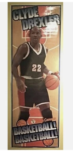 1996 CLYDE DREXLER poster (almost life-size) 76" x 26" regional Little Caesars🏀 Cover