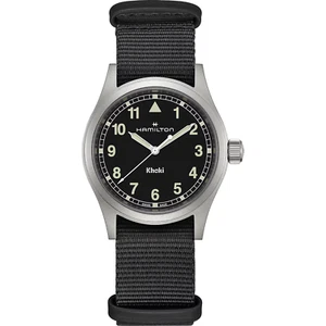 New Hamilton Khaki Field Quartz 38mm Black Dial NATO Band Men's Watch H69401430 - Foto 1 di 7