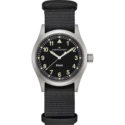 New Hamilton Khaki Field Quartz 38mm Black Dial NATO Band Men's Watch H69401430 - Image 1 of 4