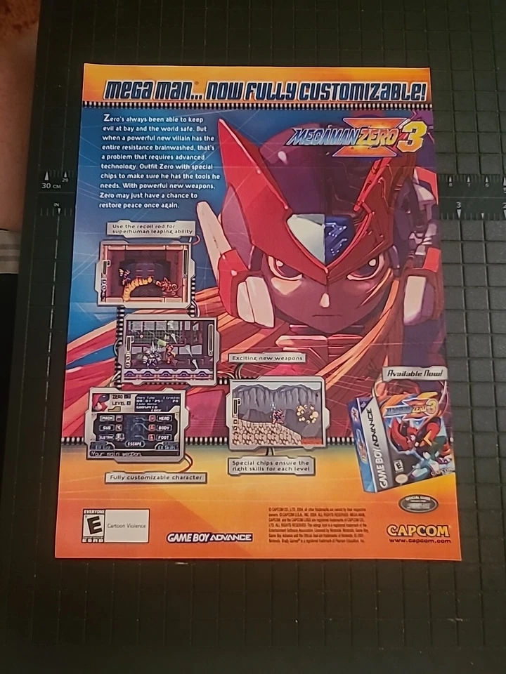 Megaman Zero 3 Capcom Vintage Print Ad 2004 8x11 Great To Frame  - Image 1 of 1