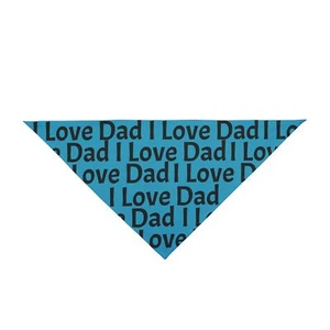 I Love Dad Haustier Bandana, türkisfarbener Hintergrund, kräftiger schwarzer Druck, Hundeliebhaber Geschenk, - Bild 1 von 6