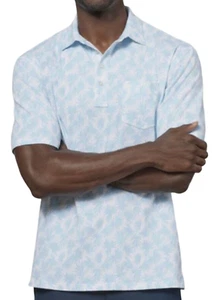 JOHNNIE-O HANGIN OUT GULF BLUE THE ORIGINAL POLO POPLAR PRINT SHIRT SZ M GOLF - Picture 1 of 12