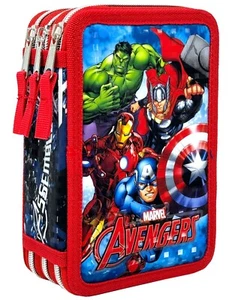 ASTUCCIO SCUOLA CORREDATO 3 ZIP AVENGERS - Foto 1 di 6