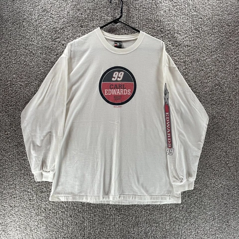 Vintage Carl Edwards Office Depo Shirt Mens XL Extra Large White Long Sleeve Tee Cover