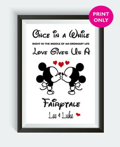 Regalo San Valentino personalizzato stesso sesso Mr & Mr Disney stampa Topolino e Topolino SOLO - Foto 1 di 1