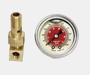 FUEL PRESSURE LIQUID FILLED GAUGE RED ADAPTER KIT FOR HONDA K20 EG6 EK EM2 EK9 - Picture 1 of 6