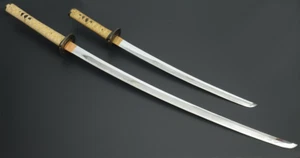 Authentisches japanisches Katana Samurai Schwert Display Set 2 Replik Stahl Drachenklinge - Bild 1 von 12