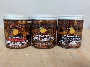 Momofuku Chili Crunch Black Truffle Spicy 5.5oz Chili Oil 155g THREE JARS TOTAL - Picture 1 of 5