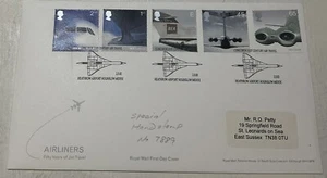 GB QEII 2002 Airliners Singles RM FDC Concorde Heathrow Airport SHS Cat £40+ - Picture 1 of 4