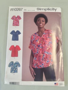 Simplicity R10267 Frühjahr/Sommer Bluse mit V-Ausschnitt Gr. 12-20 UNGESCHNITTENES Muster S8949 - Bild 1 von 4