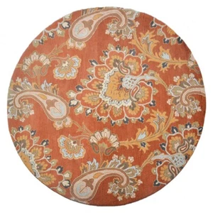 Alfombra ecológica de lana acolchada a mano floral naranja BBH Homes BBK00151 - Imagen 1 de 35