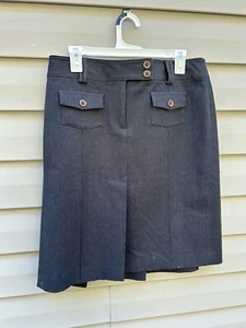 VTG Y2K Womens Ann Taylor Loft Pleated Skirt Utility Schoolgirl Military Size 10 - Picture 1 of 7