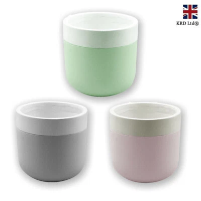 GEM IMPORTS LTD Small Two Tone Plant Pot Round Indoor Planter Vases Nursery Pots Home Decor UK