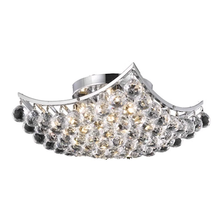 Elegante Iluminación Corona 4 Luces Al ras, 14", Corte Cromo/Real - V9800F14C-RC Foto 1 de 1