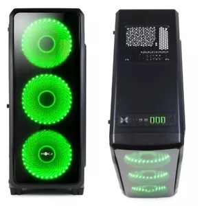 Case Gamign MYKA Serie Cristal Atx USB 3.0 Ventole 33 LED Verde CG-C02G Smerald - Foto 1 di 5