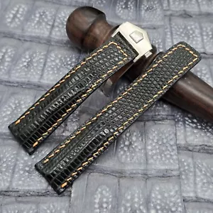 21mm/18mm Lizard Leather Watch Band Exotic Leather Minimalist Design - Picture 1 of 9