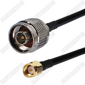 30 cm tipo N cable coaxial macho enchufe a SMA RG58 RF cola de cerdo para antena Wifi - Imagen 1 de 3
