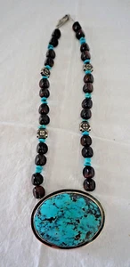 Stunning Large Turquoise Pendant Necklace - Picture 1 of 7