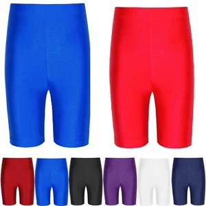 Boys Girls Super Stretch Cycling Shorts School PE Sports Gym Running Yoga - Picture 1 of 8