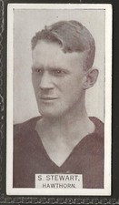 WILLS AUSTRALIAN-FOOTBALLERS 1933 AUSSIE RULES-#031- HAWTHORN - S STEWART