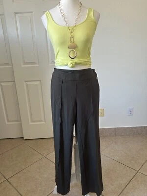 tahari womens pants green size 4 zipper on the side flat front Office Career - Image 1 of 4