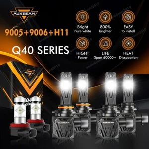 For Honda Civic 2006-2015 6X AUXBEAM LED Headlight Fog Bulbs Combo 9005 9006 H11 - Foto 1 di 12