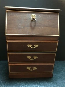 DARK WOOD 4 DRAW JEWELRY BOX-NEW - Picture 1 of 6