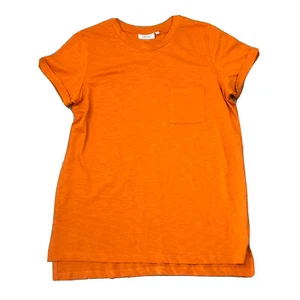 Jeanswest Women’s Tee Sz S Orange Slub Cotton With Pocket Z4 - Picture 1 of 6