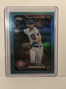 2024 Topps Chrome Dansby Swanson Aqua rifrattore / 199 Chicago Cubs #231 - Foto 1 di 3