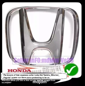 Genuine Honda Front H Emblem Badge Chrome 75701-SM4-900 fits 97-01 Prelude Oem - Picture 1 of 6