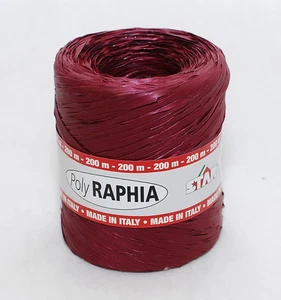 BOBINA MATASSA RAFFIA RAFIA mm.15H LUNGHEZZA Metri 200 Colore BORDEAUX R81 - Imagen 1 de 1