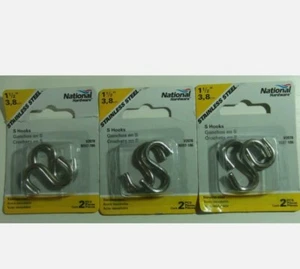 Lotto 3 Confezioni Gancio a S Ferramenta Nazionale 11/2"3,8 cm Acciaio Inox - Foto 1 di 1