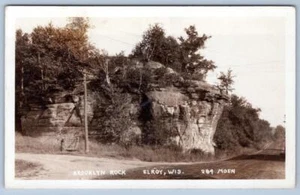 1929 RPPC BROOKLYN ROCK ELROY WISCONSIN POSTAL FOTOGRÁFICA REAL - Imagen 1 de 2