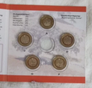 5 x 5 Euros 2018 Zona Subtropical Mzz. Monedas A-D-F-G-J sin moneda de oro en carpeta - Imagen 1 de 4