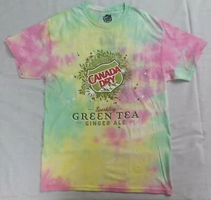 Canada Dry Sparling Green Tea Ginger Ale Tie Dye Mens T-Shirt - Picture 1 of 4