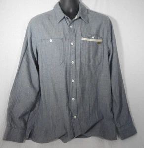 Vans Men's Gray Herring Bone Long Sleeves Casual Button Up Shirt Size Medium - Bild 1 von 6