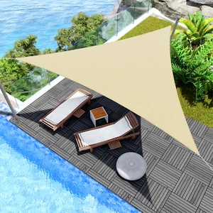 Cubierta personalizada triángulo equilátero beige sombrilla vela dosel toldo patio piscina - Imagen 1 de 18