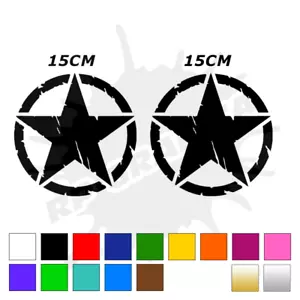 2 Adesivi Stella Militare 15cm US Army Sticker Auto Moto Renegade Jeep - Foto 1 di 1