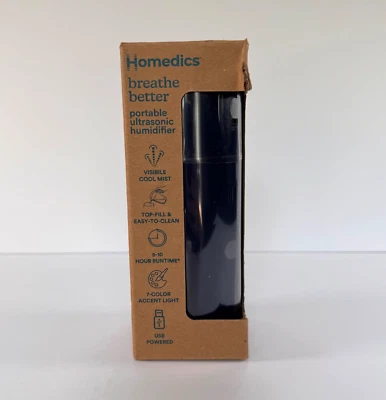 Homedics Breathe Better Portable Ultrasonic Humidifier Blue USB-A to USB-C - Image 1 of 4