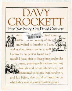 DAVY CROCKETT HIS OWN STORY DAVID CROCKETT  AMERICAN PIONEER LIFE B432 - Picture 1 of 2