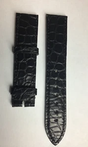 Cartier  Genuine  18mm x 16mm Black  Alligator Design  Leather  Strap   KD28AP40 - Picture 1 of 11