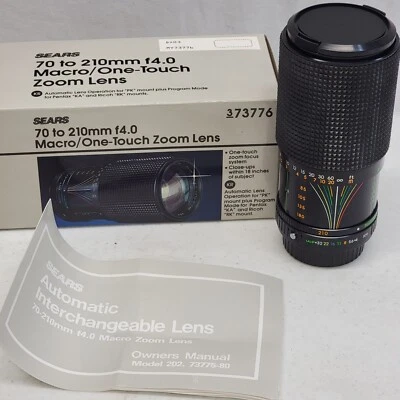 Vintage Sears 70 to 210mm f4.0 Macro/One Touch Zoom Lens - Image 1 of 4