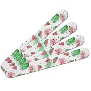 Watercolor Watermelons Pattern Double-Sided Nail File Emery Board Set 4 Pack - Picture 1 of 3