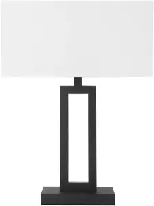 White Indoor Table Lamp Bedside Nightstand Desk Lamp, Dimmable on off Switch Bla - Picture 1 of 6