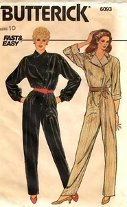 Butterick Sewing Pattern Women's JUMPSUIT Lapped Front 6093 Size 10 B32½" UNCUT - Picture 1 of 3