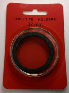 GENUINE 37mm BLACK RING AIR-TITE CAPSULE (HOLDER) FOR COIN, AIRTITE - NEW RETAIL - Picture 1 of 2