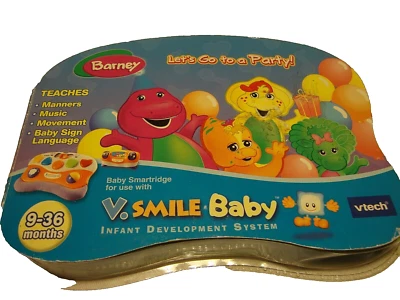 VTech Smile Baby Learning Game System Cartridge BARNEY Lets Go To A Party     31 - Image 1 of 2