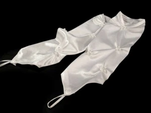 Handschuhe weiß Stulpen Fingerlinge zum Kommunionkleid Taufkleid Kleid neu - Bild 1 von 2